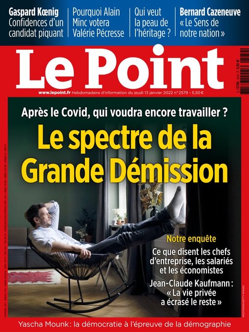 Cover image for Le Point: 13 janvier 2022